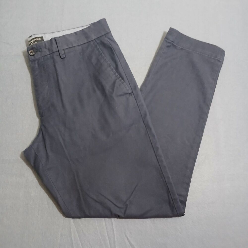 Banana Republic Chino Pants Men 32X30 (34X29) Navy Blue Mason Straight Leg